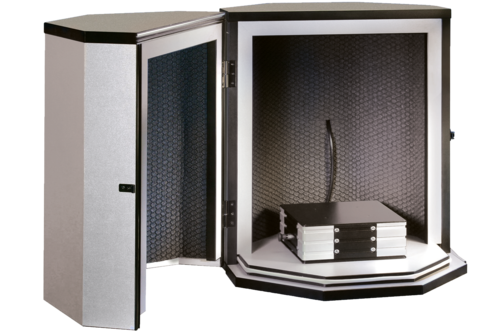 Active vibration isolation benchtop system Nano 30 in acoustic enclosure